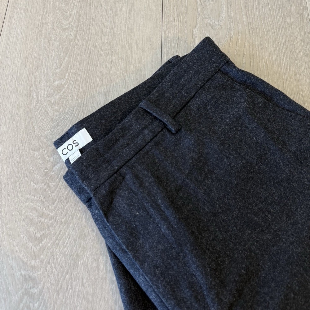 COS Pants Wool Cashmere Blend Tapered Slim Trousers Blue Men's US Size 36x30